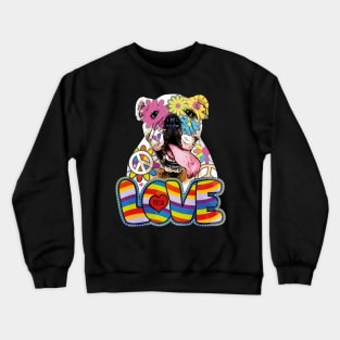 Peace Love Bulldogs Crewneck Sweatshirt